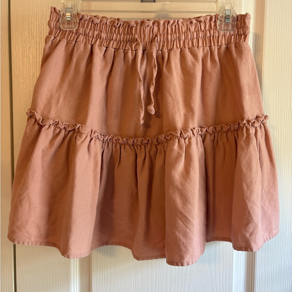 Ci Sono Women's A-Line Ruffled Skirt in Blush Pink